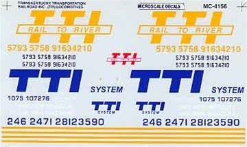 Microscale 60-4156 N TransKentucky Transportation Locomotives Decal Sheet