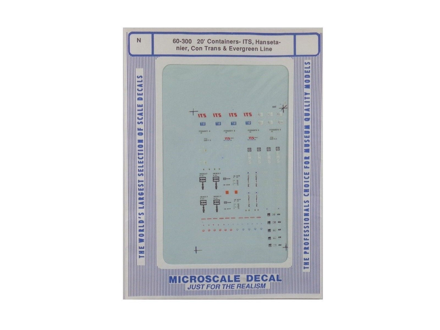 Microscale 60-300 N ITS, Hansetainer, Con Trans etc. 20' Containers Decal Sheet
