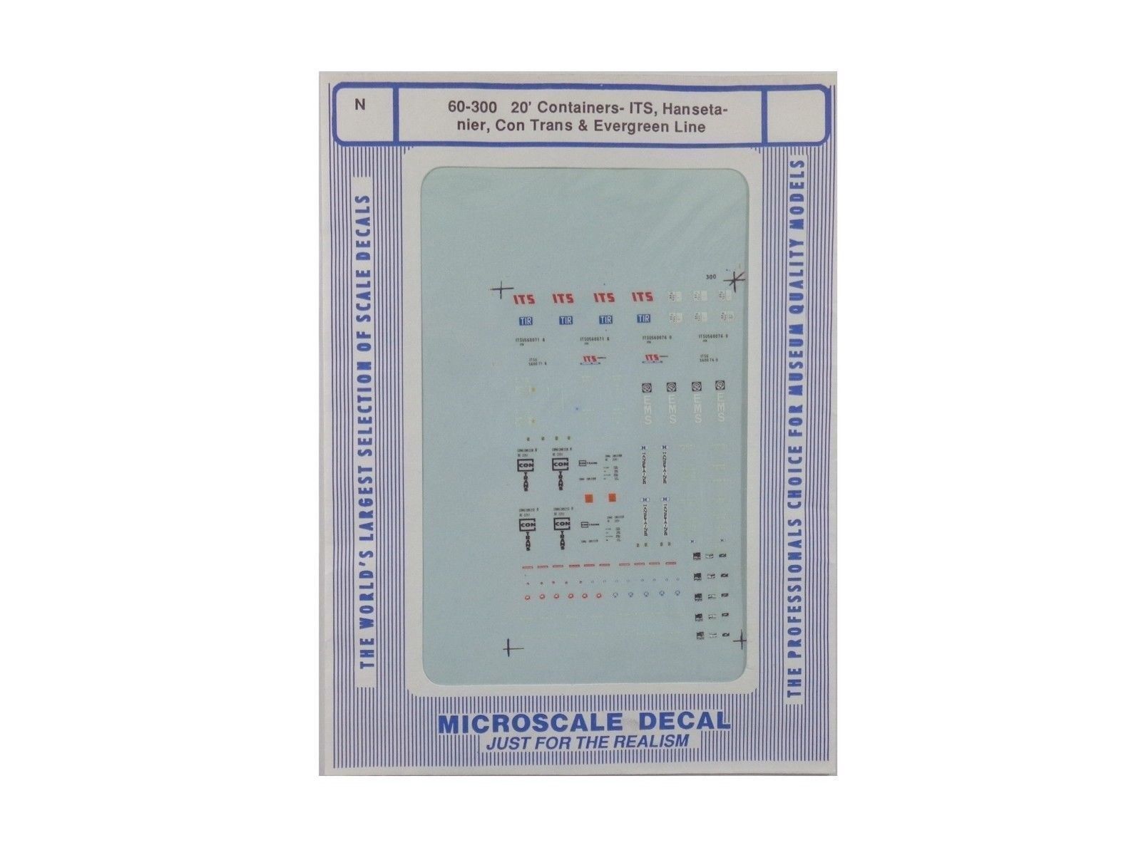 Microscale 60-300 N ITS, Hansetainer, Con Trans etc. 20' Containers Decal Sheet