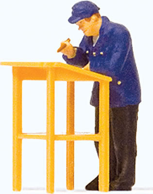 Preiser 28152 HO Railroad Worker at the Standing Desk Figure