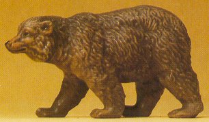 Preiser 47516 G Animals - Brown Bear Walking Figure
