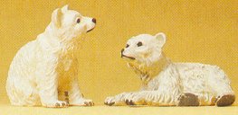 Preiser 47523 G Animals - Polar Bear Cubs Figures (Set of 2)