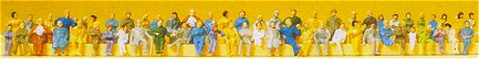 Preiser 79250 N Seated Railway Carriages Passengers Figures (Set of 60)