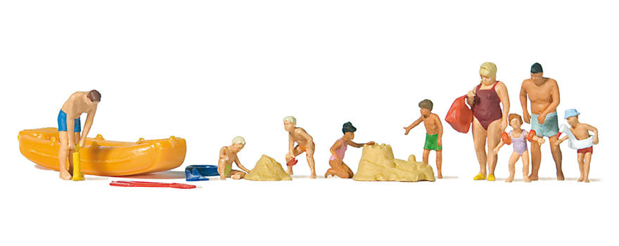 Preiser 10692 HO Family Time At The Lake Figures (Set of 9)