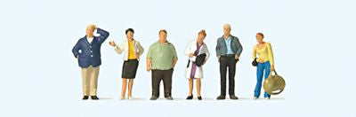Preiser 10734 HO Waiting Passengers on Flatform Figures (Set of 6)