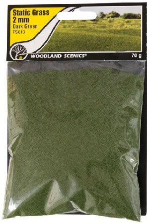 Woodland Scenics FS613 2mm Dark Green Static Grass