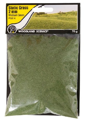 Woodland Scenics FS614 2mm Medium Green Static Grass