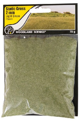Woodland Scenics FS615 2mm Light Green Static Grass