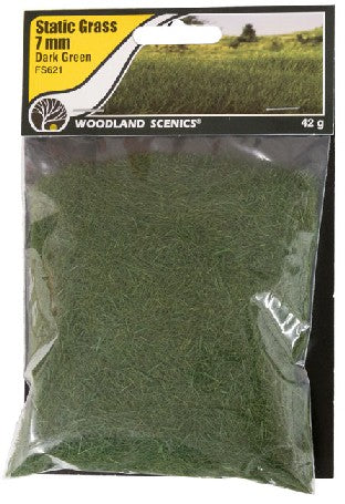 Woodland Scenics FS621 7mm Dark Green Static Grass