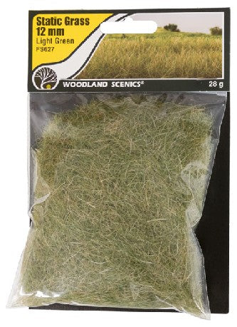 Woodland Scenics FS627 12 mm Light Green Static Grass 0.98 Oz. Bag