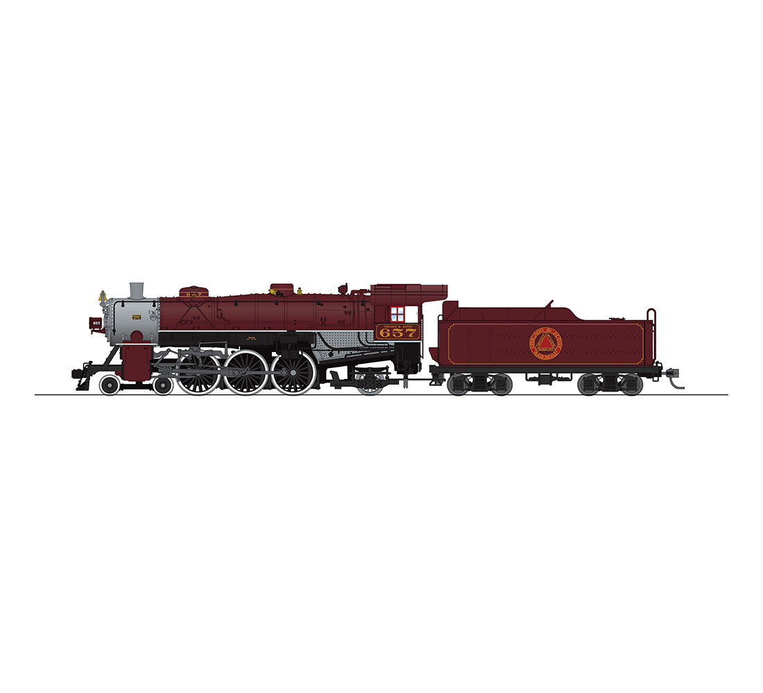 Broadway Limited 5601 HO Chicago & Alton Light Pacific 4-6-2 Tuscan Scheme #657