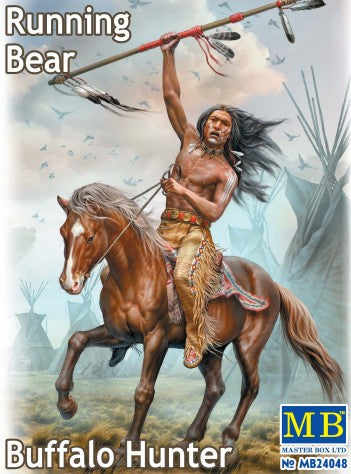 Master Box Models 24048 1:24 Running Bear Buffalo Hunter Indian Holding Spear