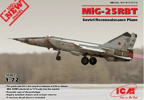 ICM 72172 1:72 Soviet MiG25RBT Recon (New Tool) Military Aircraft Plane Kit