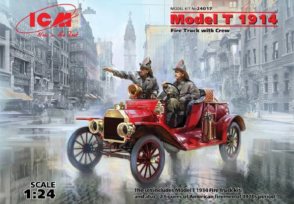ICM 24017 1:24 Model T 1914 Fire Truck with Crew (Pack of 2)