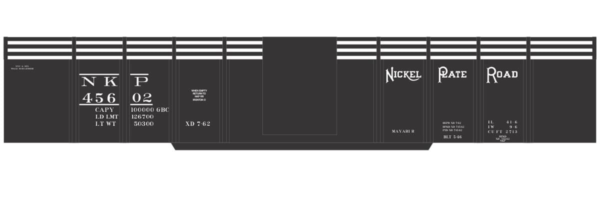 Tichy 10292N N Nickel Plate 41'6" Steel Gondola Decal Set