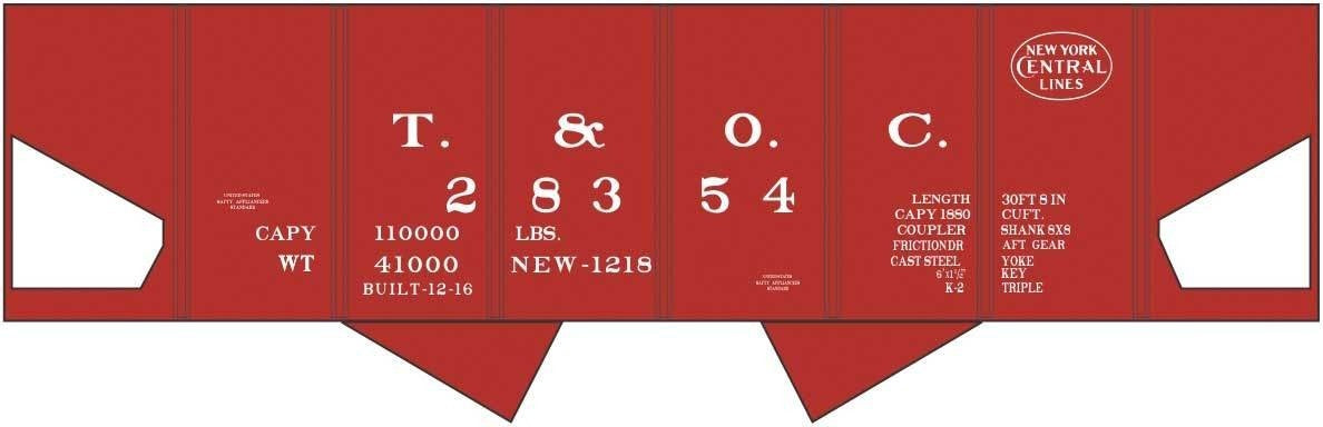 Tichy 10277 HO Toledo and Ohio Central (NYC) USRA Hopper Decal Set