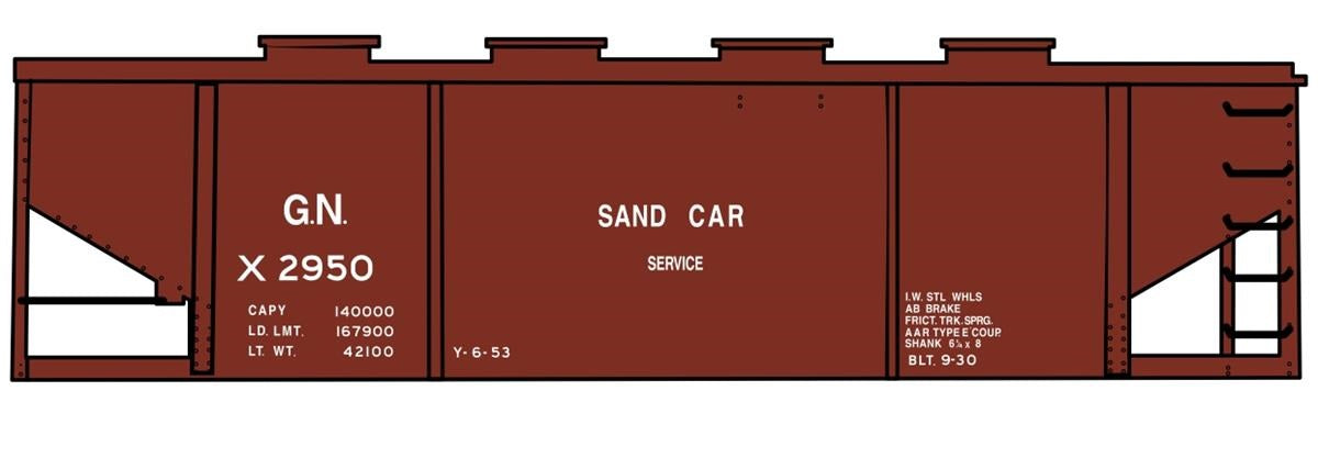 Tichy 10247N N Great Northern Sand Hopper Car Railroad Decal Set