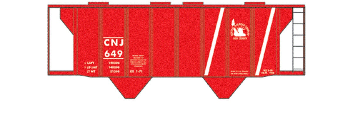 Tichy 10113 HO Central Railroad of New Jersey Aragonite Covered Hopper Decal Set