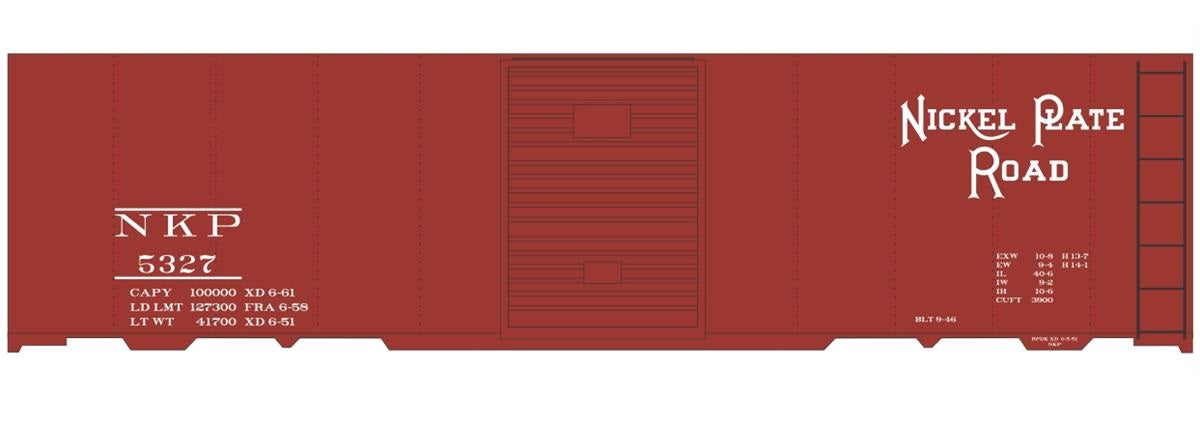 Tichy 10290N N Nickel Plate Road 40' Steel Boxcar Red Car Railroad Decal Set
