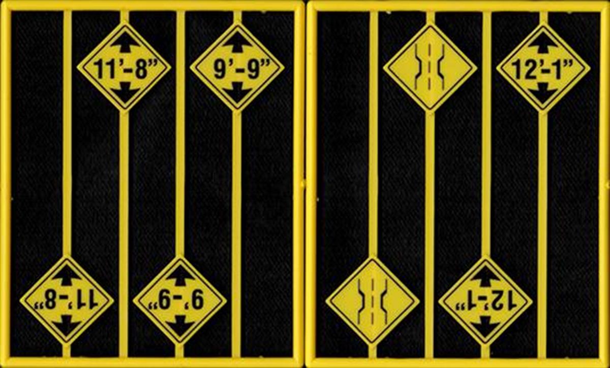 Tichy 2083 O Bridge Clearance Warning Signs (8 Signs, 2 Each of 4 Styles)