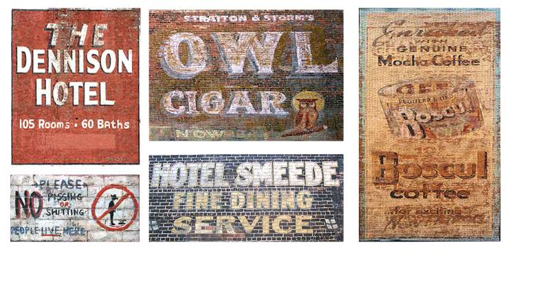 T2 Decals HOGHOS002 HO Ghost Sign Decals #2