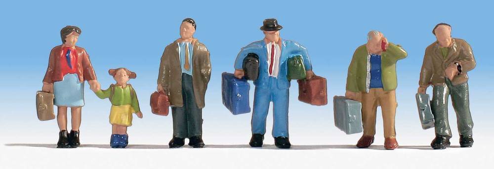 Walthers 949-6060 HO SceneMaster Travelers With Luggage Figures (Pack of 5)