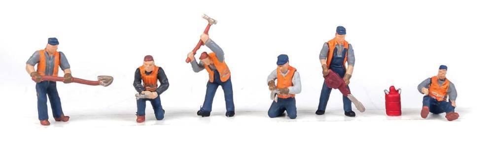 Walthers 949-6066 HO Railroad Track Workers #1 Figures (Set of 6)