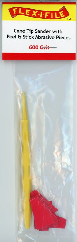 Flex-I-File CS600 Cone Tip Sander with Peel & Stick Abrasive Pieces - 600 Grit
