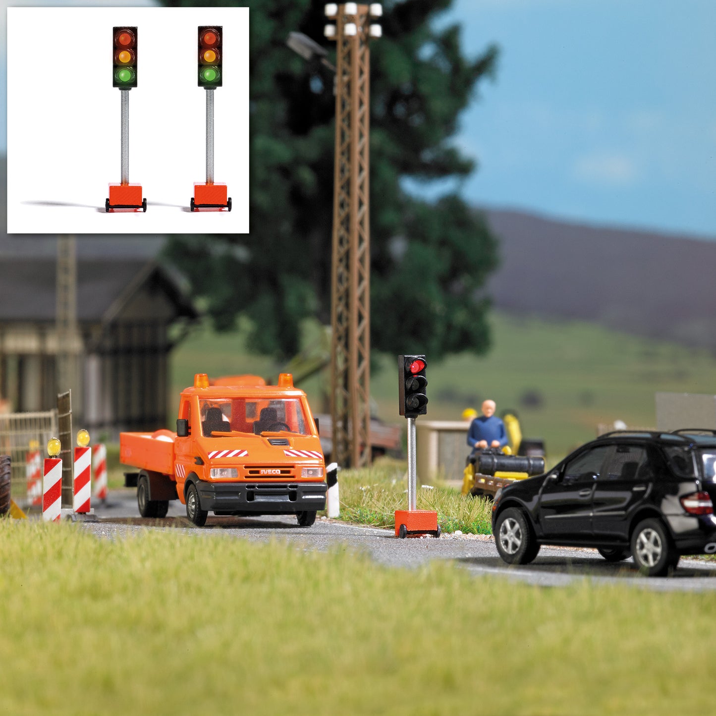 Busch 5451 HO Temporary Traffic Lights