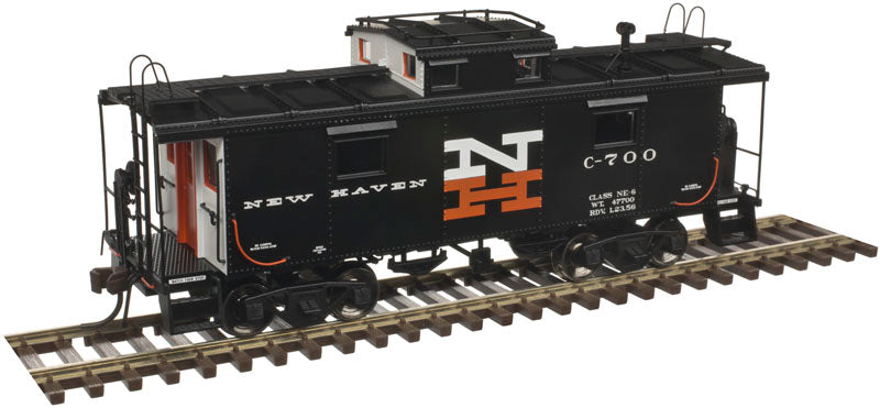 Atlas 20004729 HO New Haven NE-6 Caboose (Black/White/Orange) #C-705