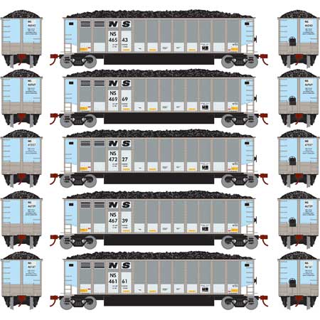 Athearn 81550 HO Norfolk Southern RTR Bethgon Coalporter with Load #1 (5)
