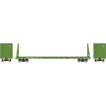 Athearn 90235 HO Minnesota, Dakota & Western 60' Bulkhead Flat Car #1176 - RTR