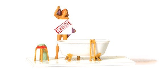 Preiser 28159 HO Woman At The Bathtub Figure