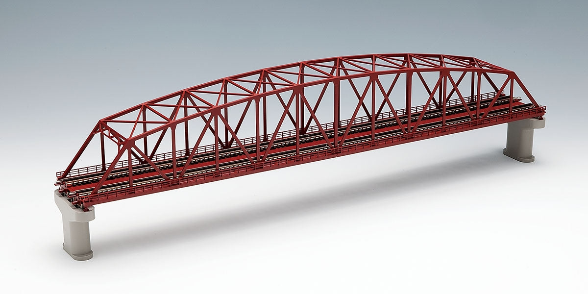 TomyTec 3221 N Double-Track Curved String Large Truss Iron Bridge (Red)