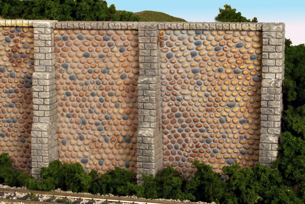 Monroe Models 107 HO Retaining Wall Field Stone (Pack of 2)