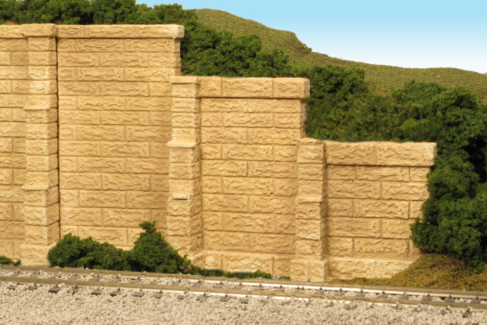 Monroe Models 166 HOn3 Tapered Wing Wall Sand Stone (Pack of 2)