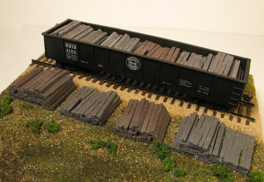 Monroe Models 2108 HO Weathered Railroad Tie Stacks