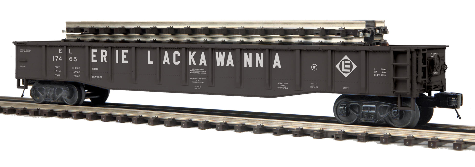 MTH 20-95284 O Erie Lackawanna Gondola Car w/ ScaleTrax Straights #17465