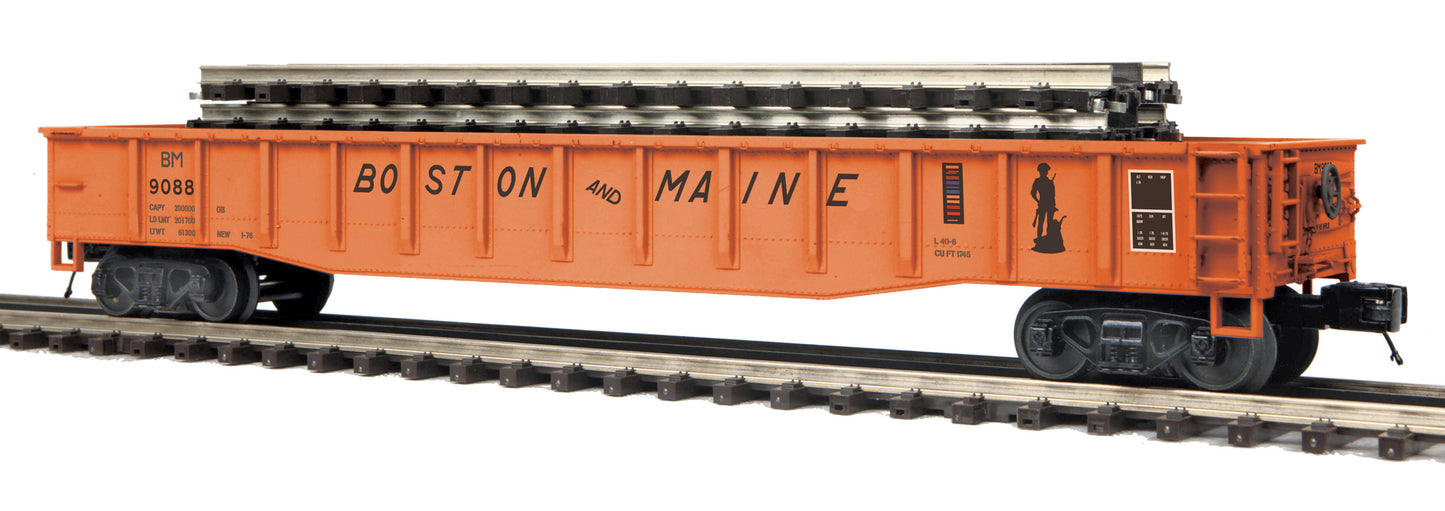 MTH 20-95285 O Boston & Maine Gondola Car w/ ScaleTrax Straights #9088, #9080