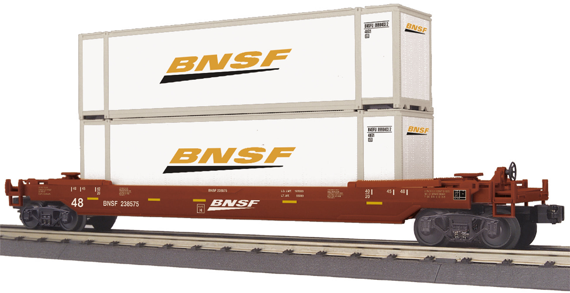 MTH 30-76717 O Burlington Northern Santa Fe Husky Stack Car #238575