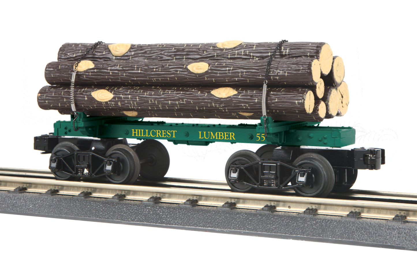 MTH 30-76721 O Hillcrest Flat Car (19th Century) with Log Load #55