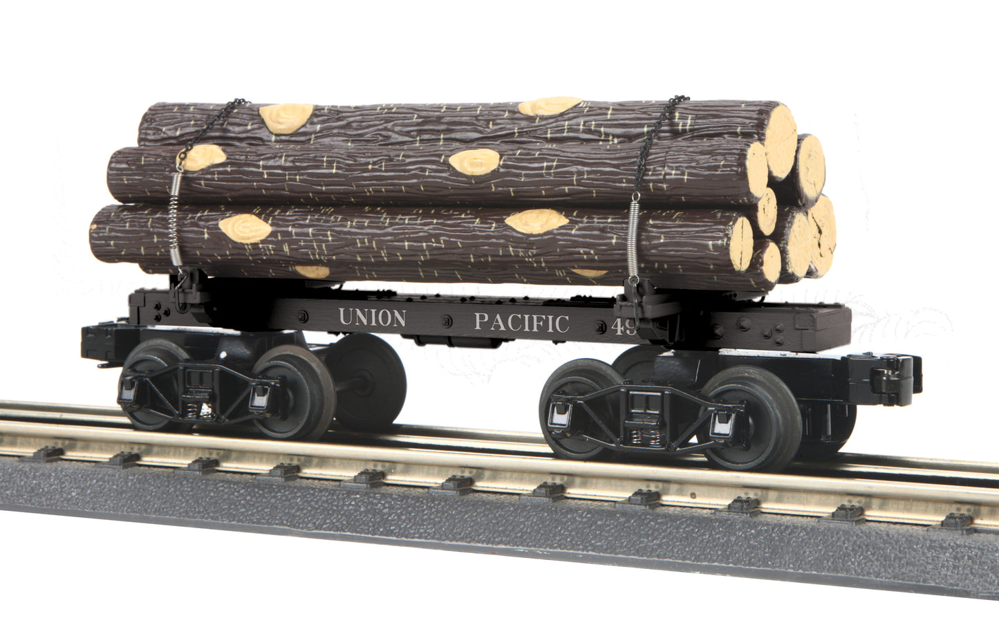 MTH 30-76723 O Union Pacific Flat Car (19th Century) with Log Load #49