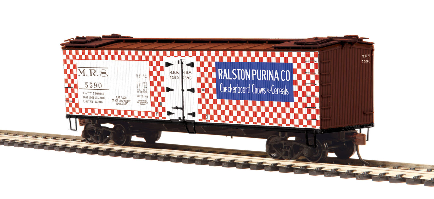 MTH 80-94064 HO Ralston Purina R40-2 Woodside Reefer Car #5590