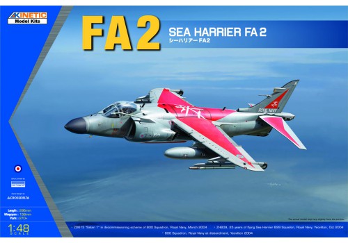 Kinetic Model 48041 1:48 Sea Harrier FA2 Military Aircraft Plane Model Kit