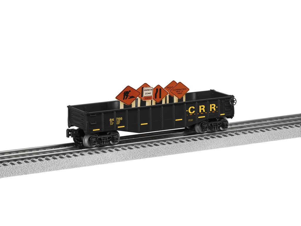 Lionel 6-84766 O Gondola with Construction Signs