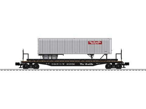 Lionel 6-84881 O Rio Grande 50' Flatcar PS-4 with 40' Trailer #21036