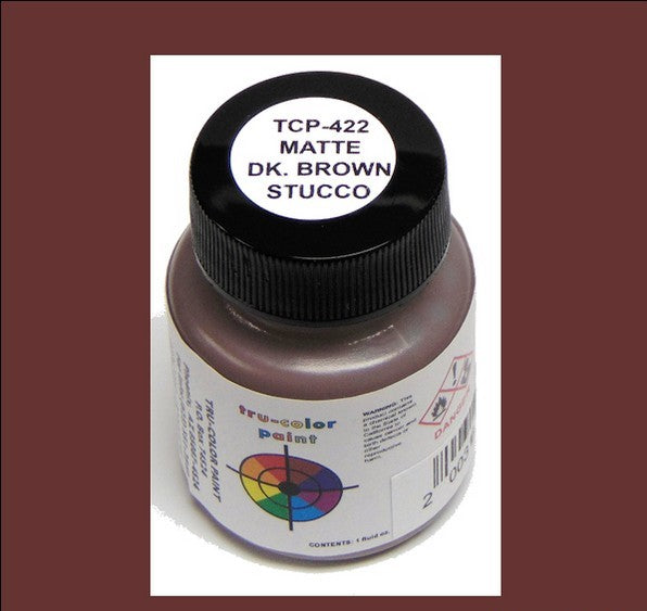 Tru-Color 422 Sprayable Paint Matte Stucco Dark Brown - 1 oz. Bottle