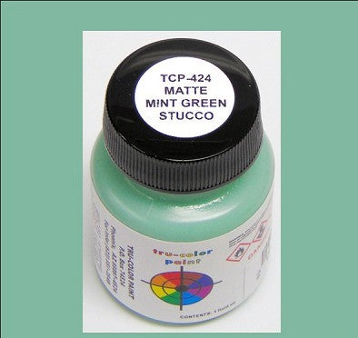 Tru-Color 424 Sprayable Paint Matte Stucco Mint Green - 1 oz. Bottle