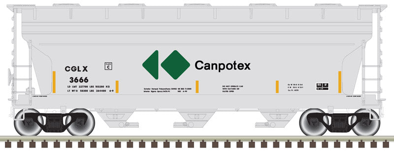 Atlas 50004011 N Canpotex (CGLX) Trainman® ACF® 3560 Covered Hopper #3666