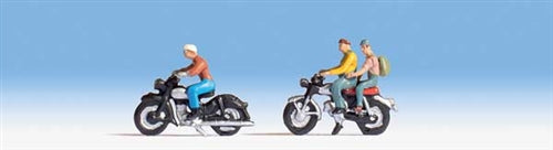 Walthers 949-6061 HO Motorcyclists - 3 Riders and 2 Bikes Figures